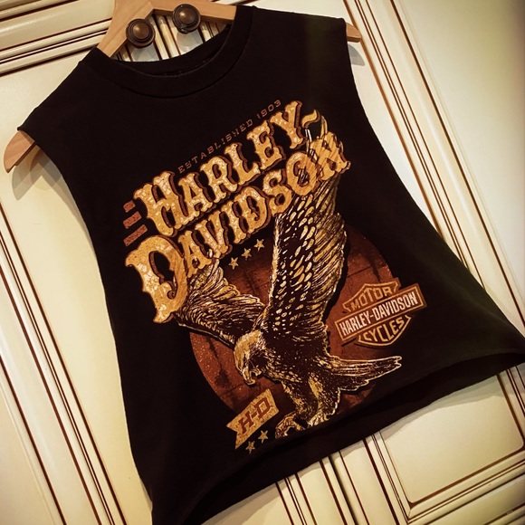 Harley-Davidson Tops - Harley-Davidson Eagle Custom Cropped Tank